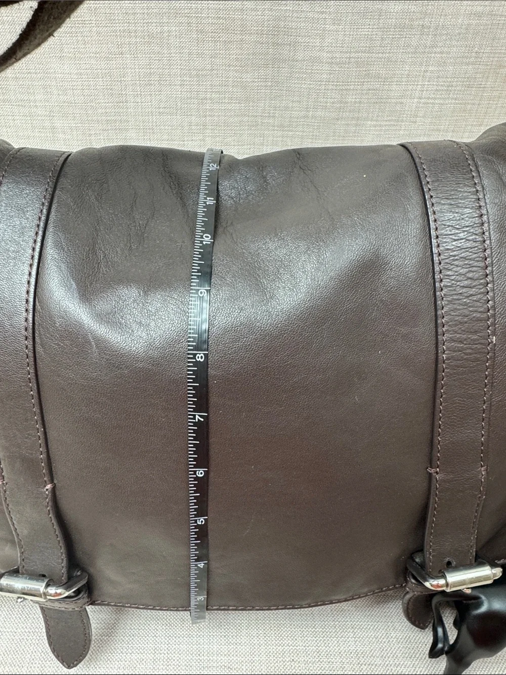 Cole Haan Dark Brown Leather Messenger Bag with Adjustable Strap